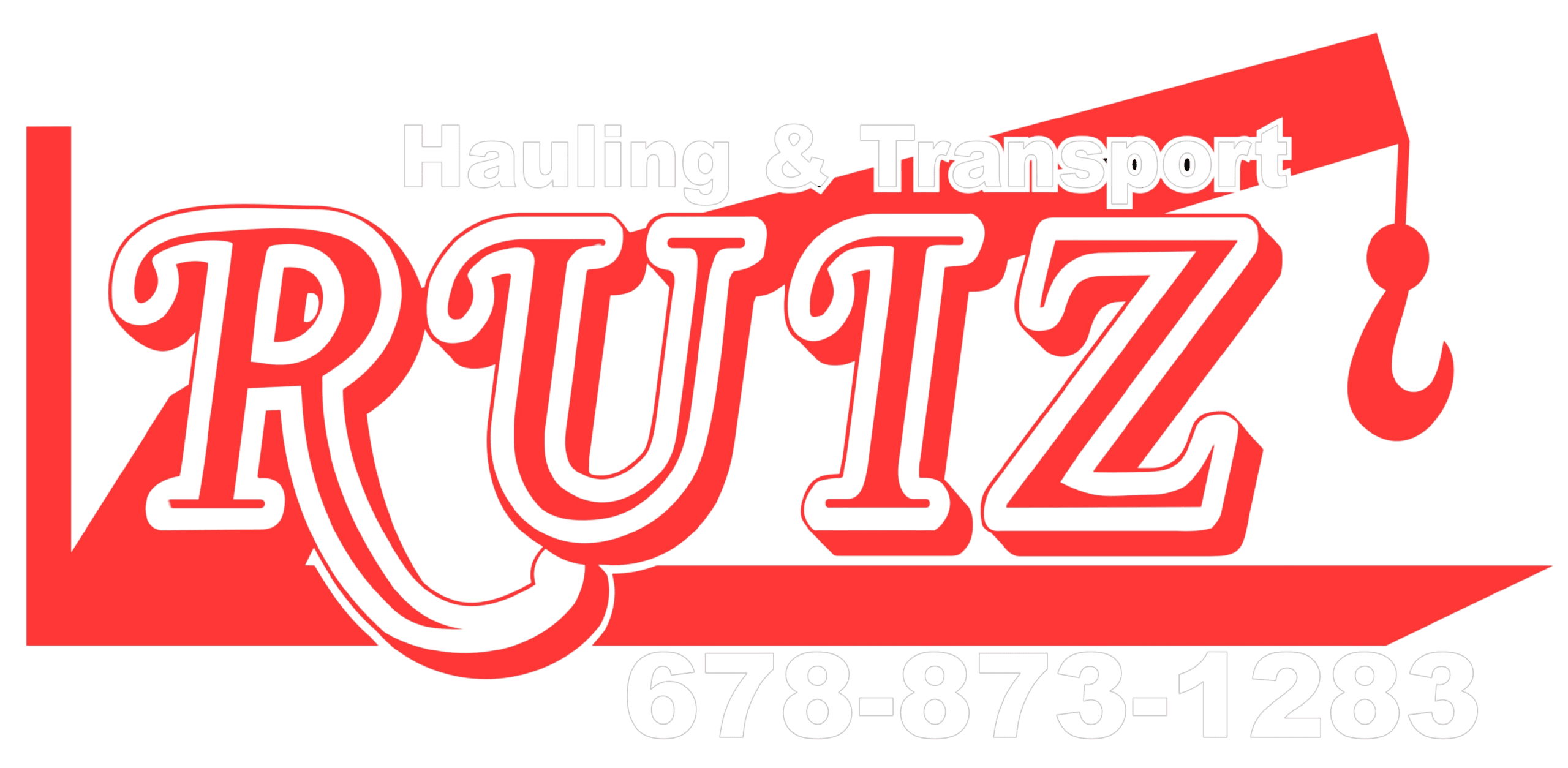 Ruiz Hauling And Transport Logo White